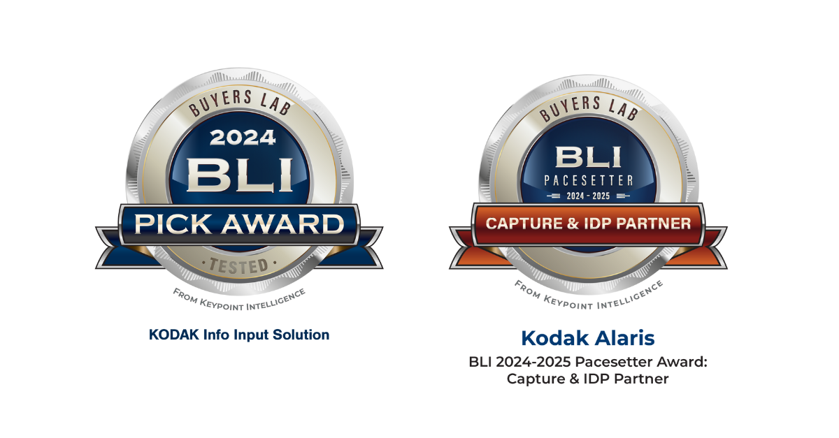 Kodak Alaris 凭借其智能文档处理解决方案斩获 Keypoint Intelligence 多个奖项