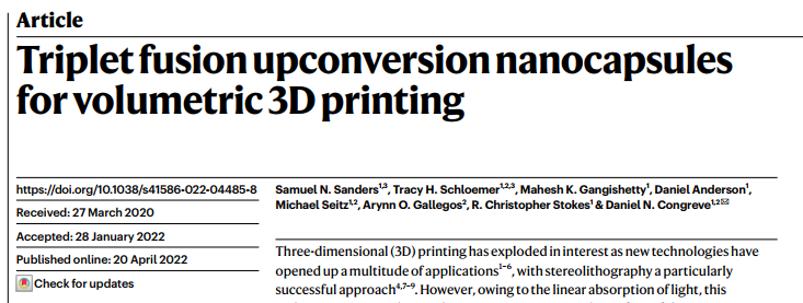 《Nature》重磅：体积3D打印技术获重大突破