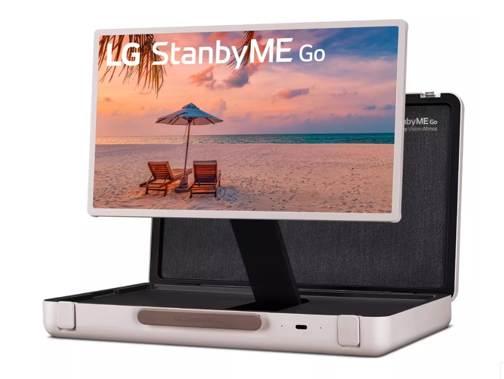 LG 便携式显示器 StanByME Go上市,手提箱外观内置27英寸大屏,搭载20W扬声器-我爱音频网