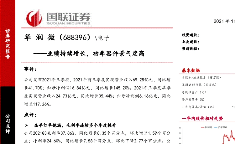 华润微：预计模块业务预期将实现显著的业绩增长