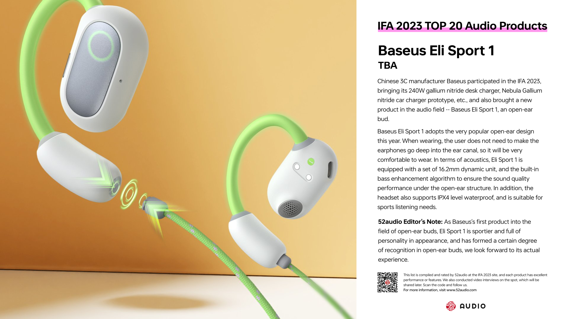 IFA 2023 TOP 20 Audio Products: Form innovation Blossoming with Radiant Splendor While Open-ear Buds Going into a Thing-我爱音频网