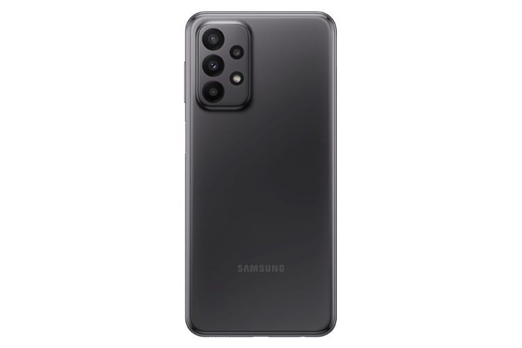图为三星2022年3月推出的Galaxy A23手机，后置镜头搭载4镜头模块。三星电子