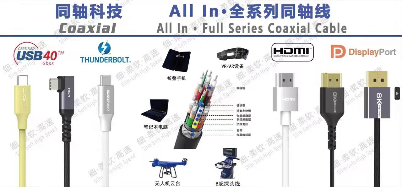 同轴科技240W U4硅胶同轴线-充电头网