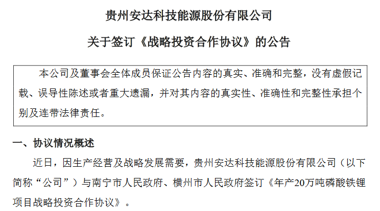 20万吨，40亿投资！比亚迪供应商拟加码磷酸铁锂