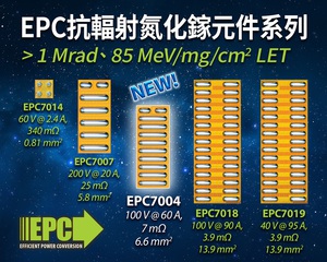 EPC推出高功率密度和效率的100 V抗辐射电晶体，用于要求严格的航太应用