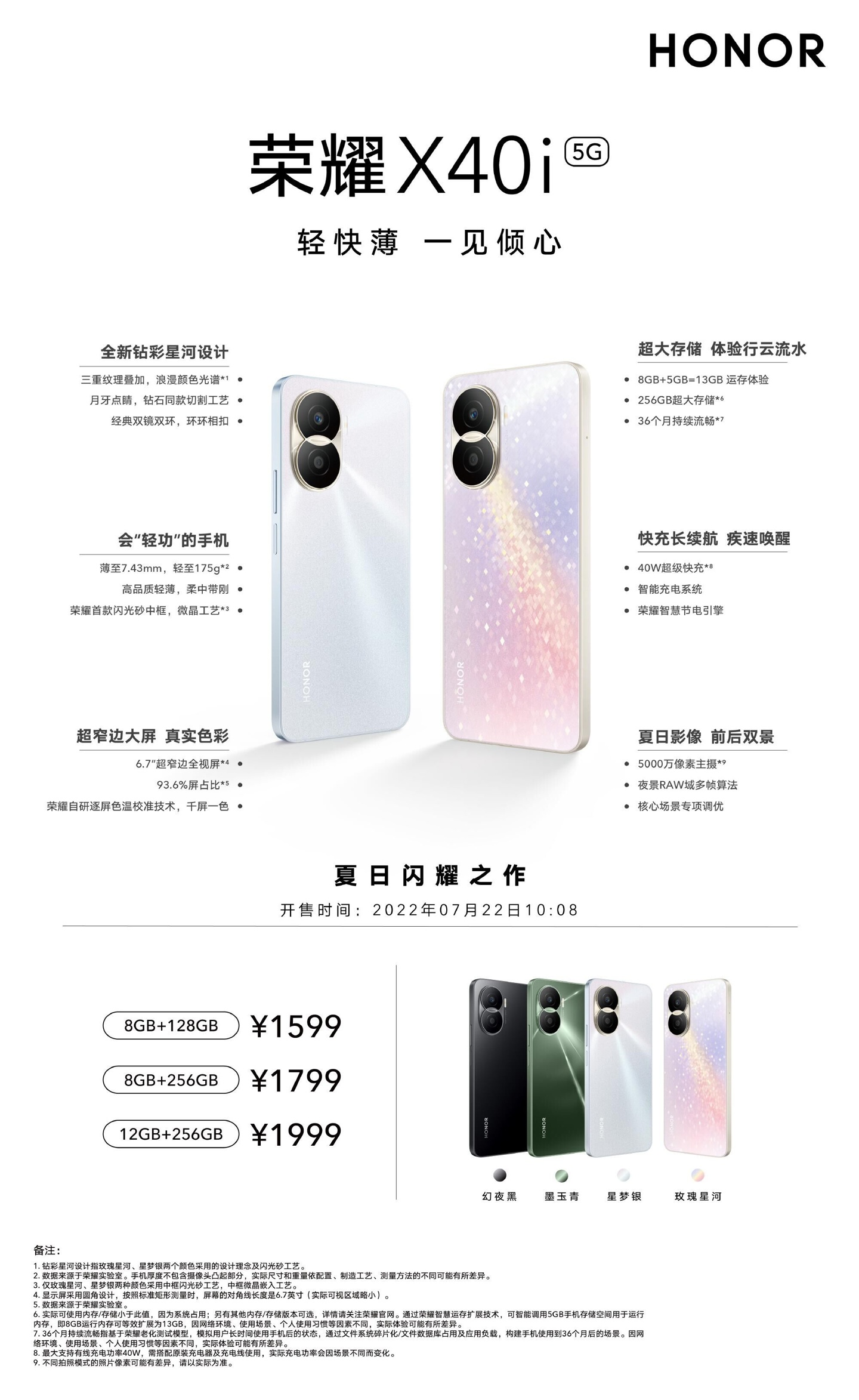 1599 元起,荣耀 X40i 正式发布:6.7 英寸 LCD 屏 + 5000 万像素主摄 荣耀X40i