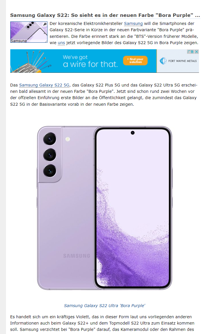 三星 Galaxy S22 手机全新 Bora 紫色渲染图曝光，S22 +/S22 Ultra 也有份