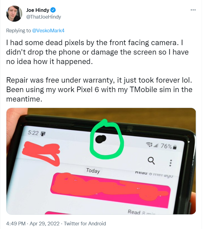 谷歌 Pixel 6 系列又出问题：用户反映屏幕出现黑点且不断变大