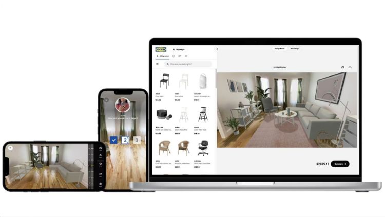 Ikea Kreativ能将虚拟家具正确的显示在目标空间的场景。Ikea