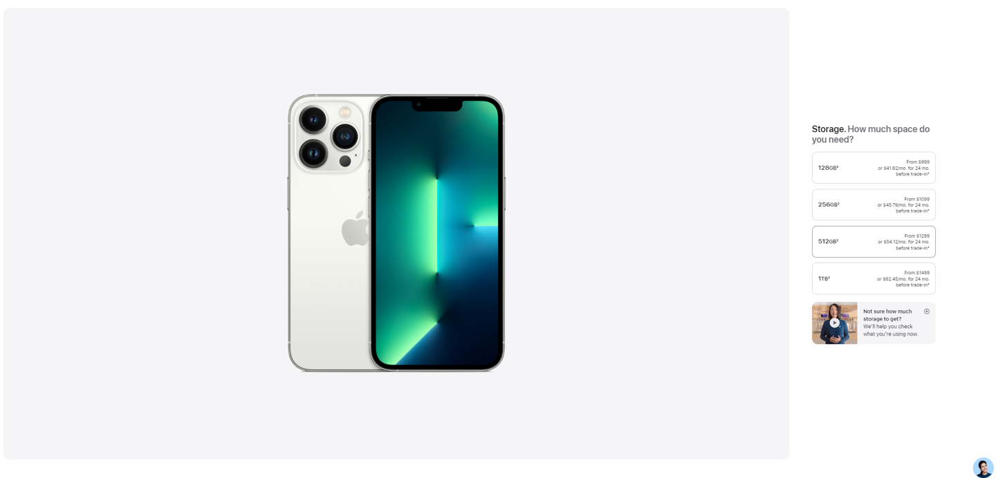 苹果官网样式变更,购买 iPhone 结账时配备更大图片 图标