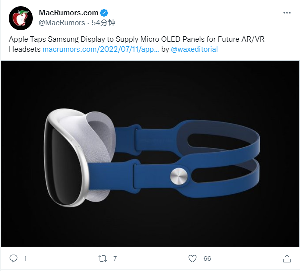 曝苹果 AR / VR 设备 Micro OLED 面板将由三星显示供货