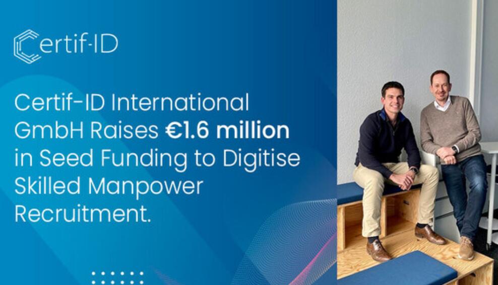 Certif-ID筹集€160万，以数字化技术人力招聘