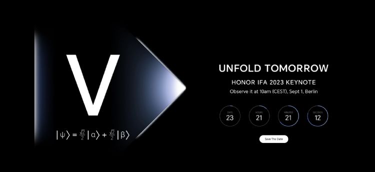 荣耀官网显示本次IFA 2023主题是「展开明天」（Unfold Tomorrow），可能是在预告Magic V2要进军国际市场。荣耀