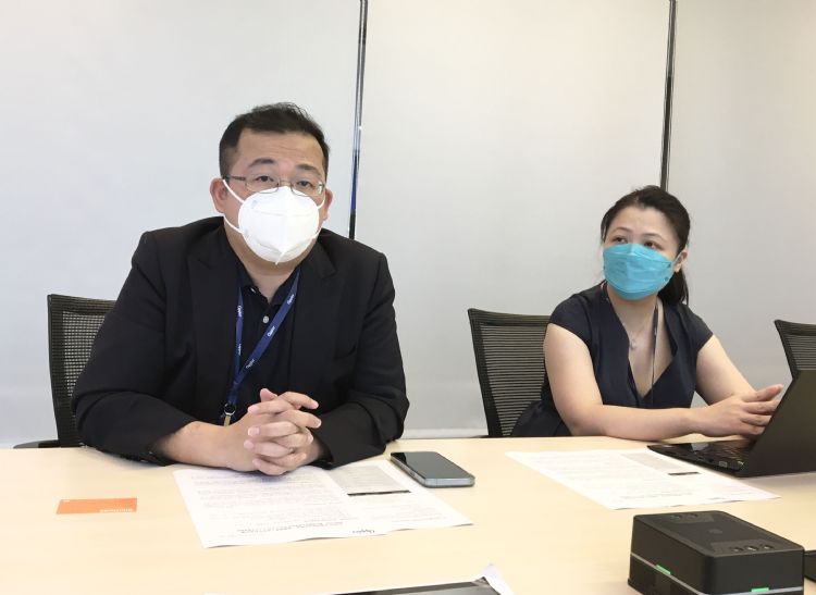 AppierCEO暨共同创始人游直翰和营运长李婉菱出席12日财报说明会。林佳楠摄