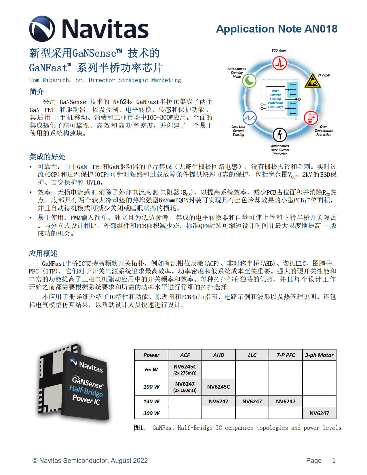 纳微半导体发布GaNSense半桥氮化镓功率芯片NV624x应用手册-充电头网