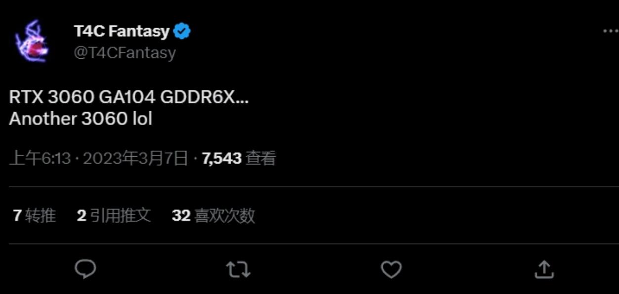 消息称英伟达正开发新款 GeForce RTX 3060 显卡，基于 GA104 GPU+GDDR6X 显存