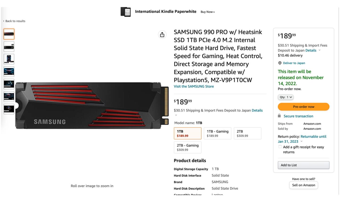 三星 990 PRO 旗舰 SSD 海外开启预售，11 月 14 日开卖