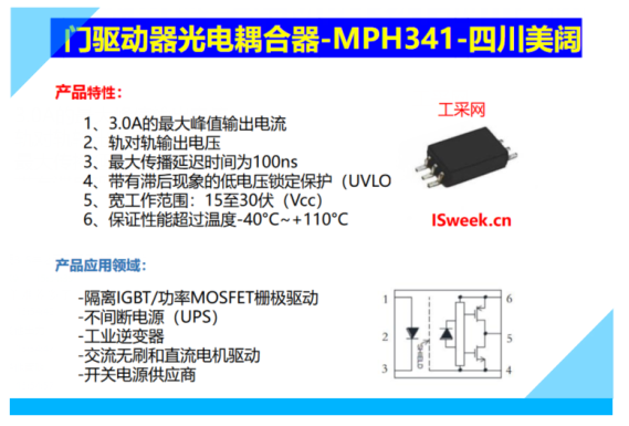 适用于IGBT门驱动光电耦合器-MPH341