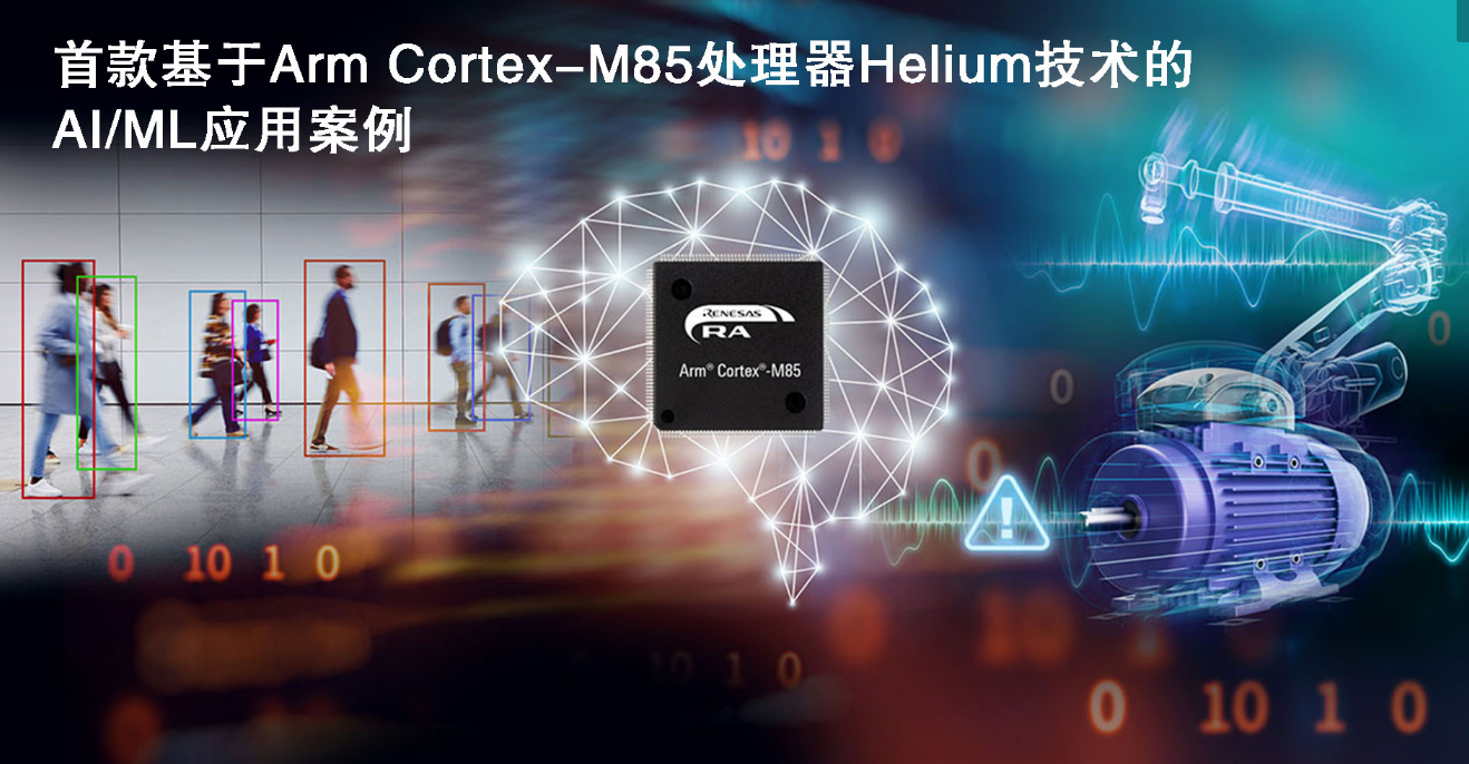 瑞萨电子将展示 基于Arm® Cortex®-M85处理器Helium技术的首款AI方案