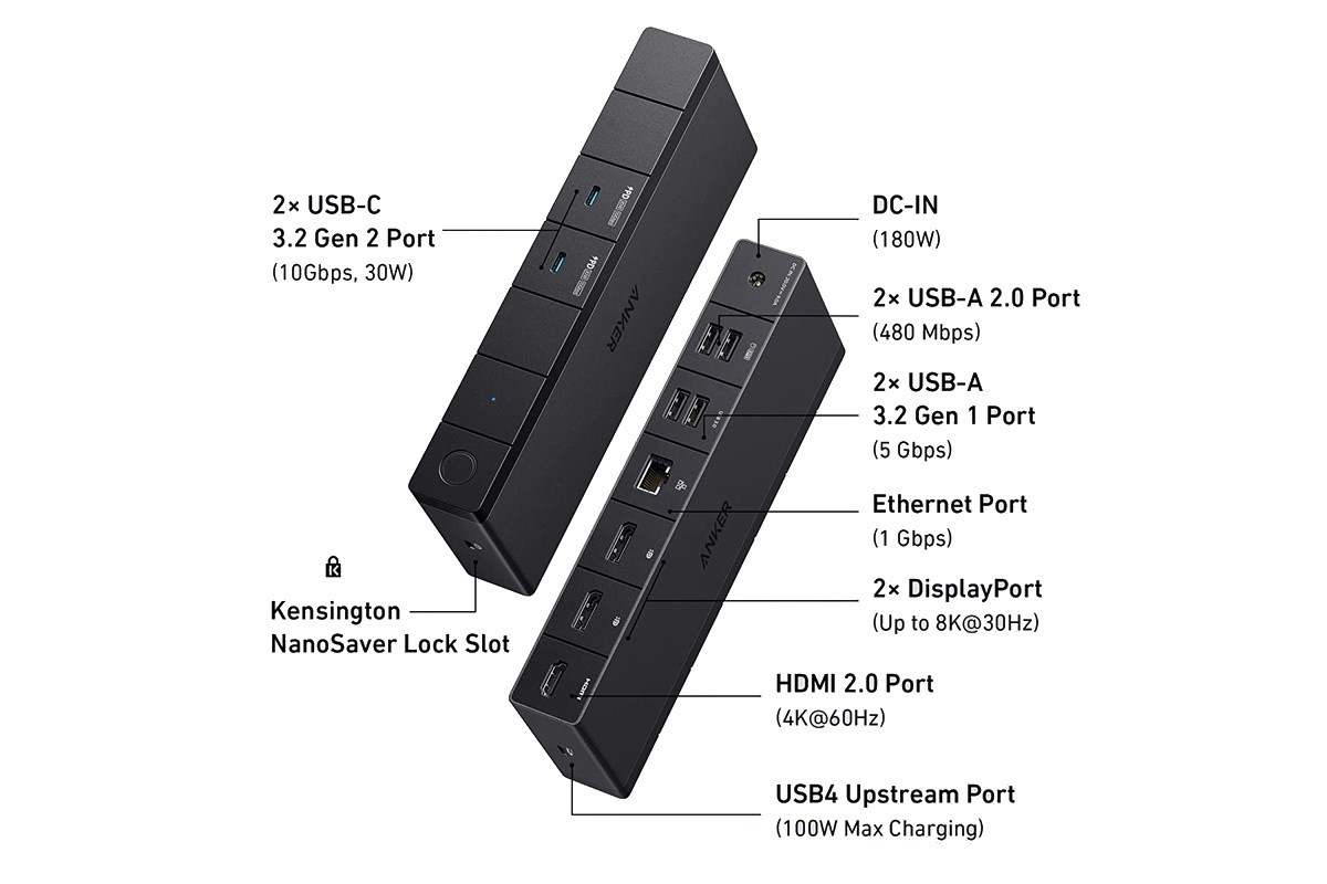 ANKER推出11合1多功能USB4扩展坞，支持三路PD快充-充电头网