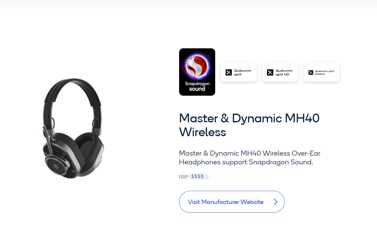 Master & Dynamic MH40 Wireless支持Snapdragon Sound骁龙畅听 精致复古之选