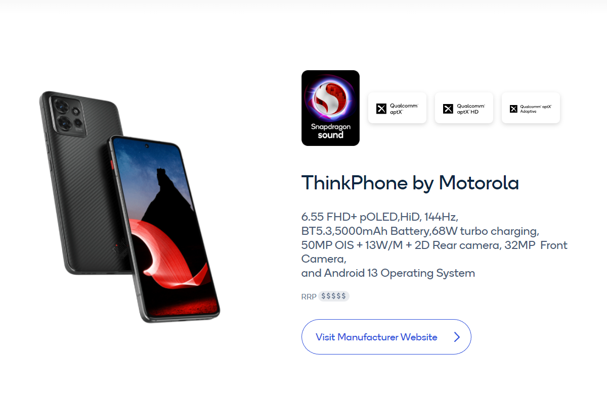 Motorola ThinkPhone支持Snapdragon Sound骁龙畅听 商务办公场景专属