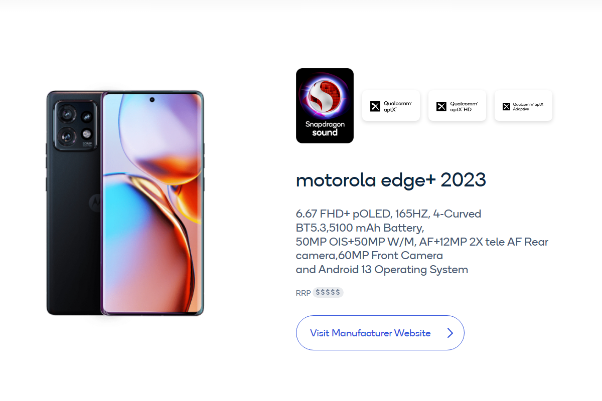 motorola edge+ 2023支持Snapdragon Sound骁龙畅听 出众性能 声响不凡