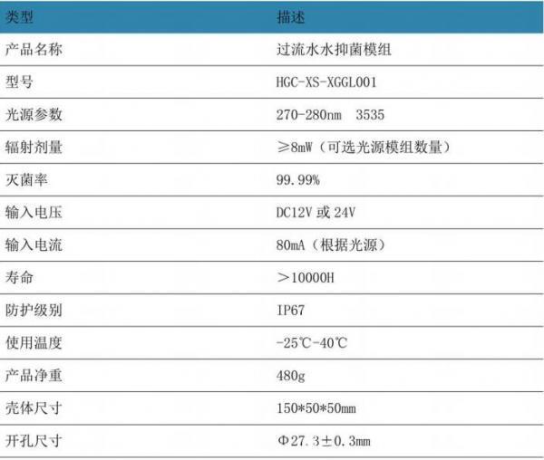 应用在热水器方案中的过流水抑菌模组