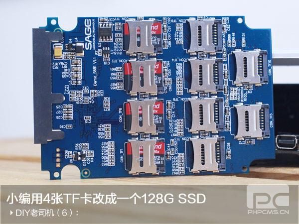 全程酸爽！用4张TF卡组成128G SSD 还装了系统