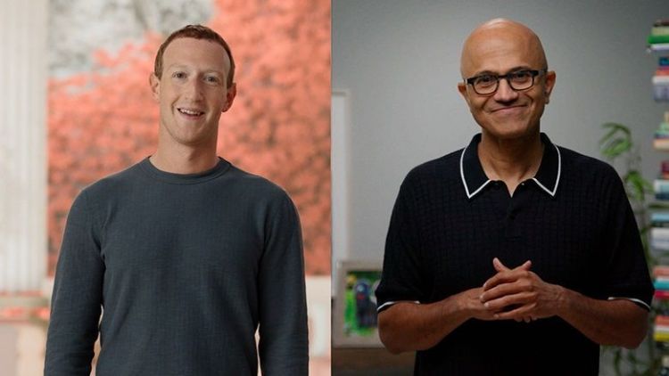 MetaCEOZuckerberg(图左)与微软CEONadella(图右)宣布合作，让使用者可透过Quest装置进入如Team在内的微软365工作软件套件、或是Xbox云端游戏服务等。Meta