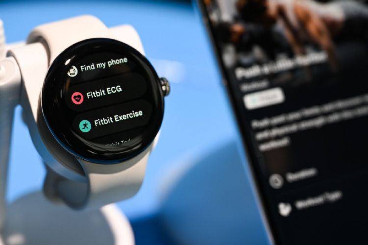 图片为Google第一代智能表Pixel Watch。法新社