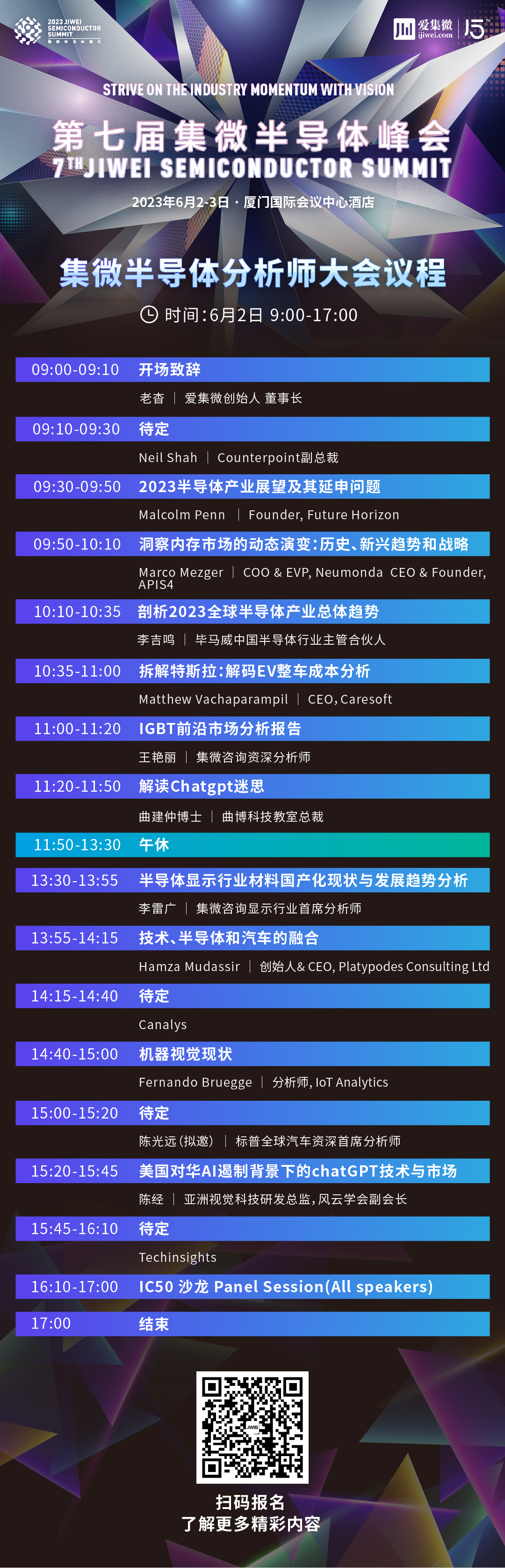 三大新亮色！升级版2023集微半导体分析师大会议程正式公布