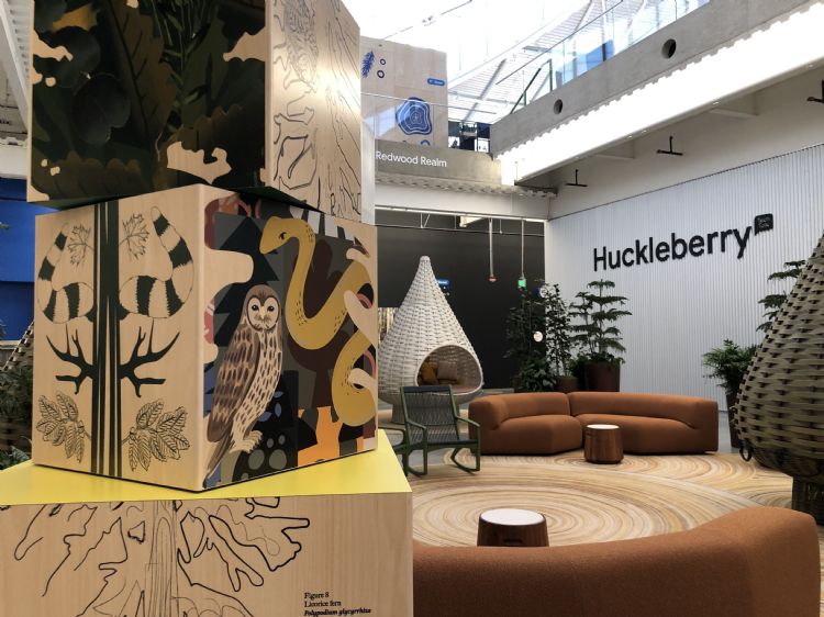 Google Bay View建筑内充满许多动植物图腾，为空间增添自然美感。林佳楠摄