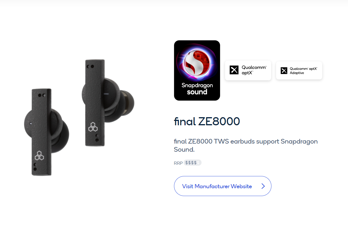 final ZE8000支持Snapdragon Sound骁龙畅听 日系TWS耳机集大成之作