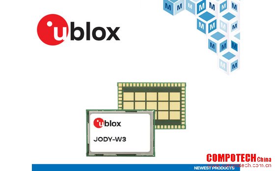 贸泽备货u-blox JODY-W3基于主机的汽车模块 提升多通道高数据速率通信能力