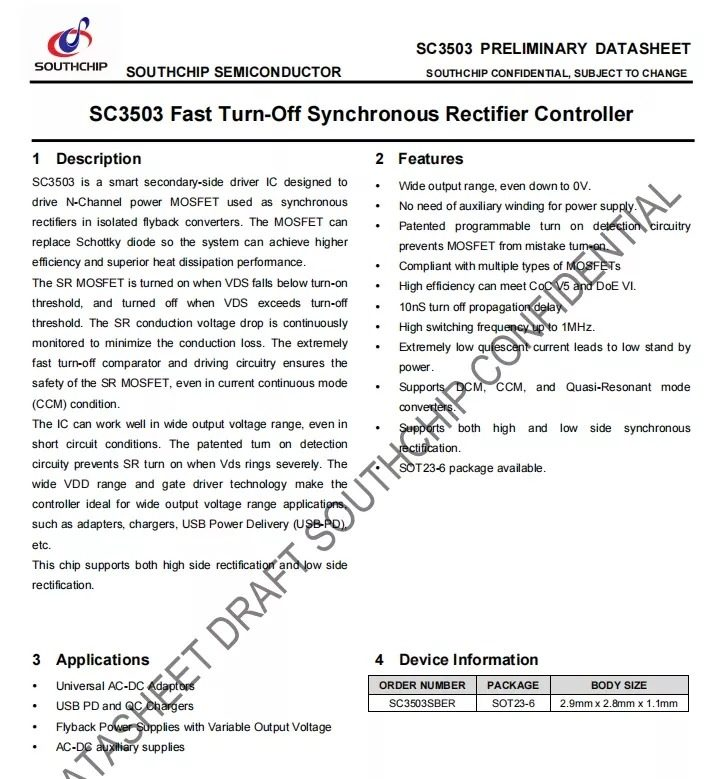 南芯科技SC3057、SC3503被锦鸿泰67W氮化镓充电器采用-充电头网