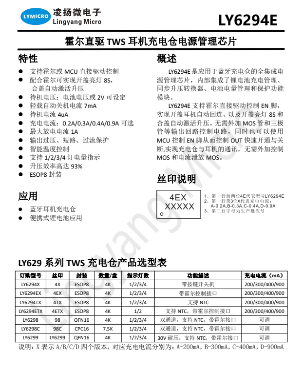 LYMICRO凌扬微LY6294E为联想thinkplus Live Pods LP80耳机提供完整电源解决方案-我爱音频网