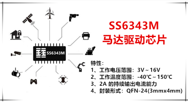 用于三相直流无刷电机驱动三通道SS6343M芯片