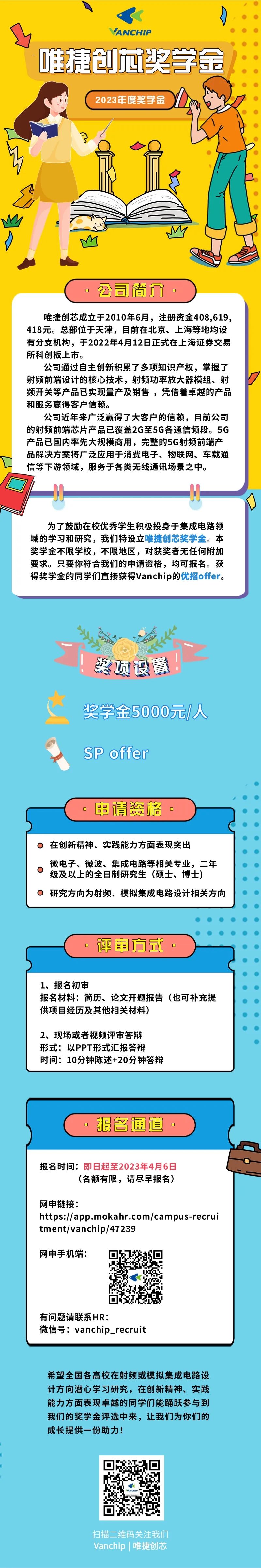 唯捷创芯2023年度奖学金项目正式启动