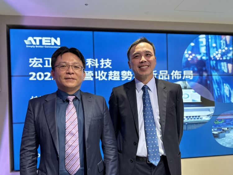 宏正自动科技财务长暨发言人陈健南(图右)，宏正自动科技资深副总经理林勇达。杜念鲁摄