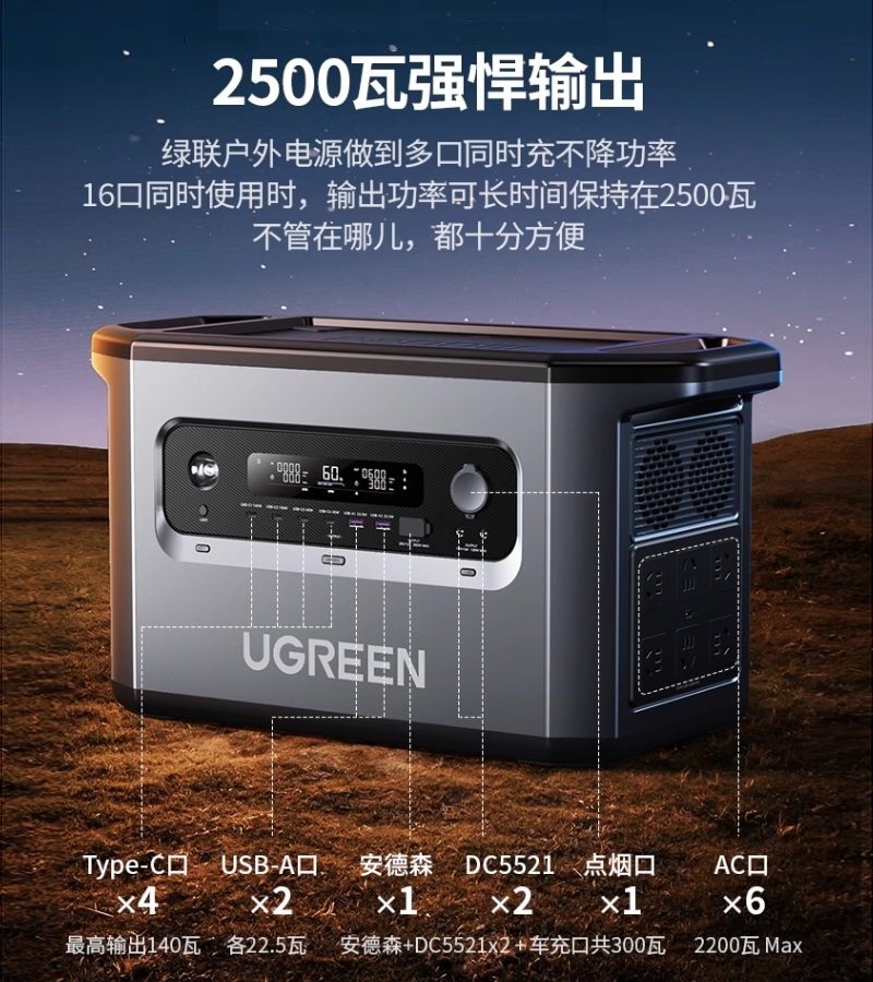 绿联88狂欢日，星辰户外电源全系让利大促-充电头网