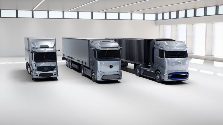 图为戴姆勒eActros LongHaul车系概念图。戴姆勒卡车