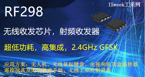 RF298无线收发芯片满足各类远距离控制应用