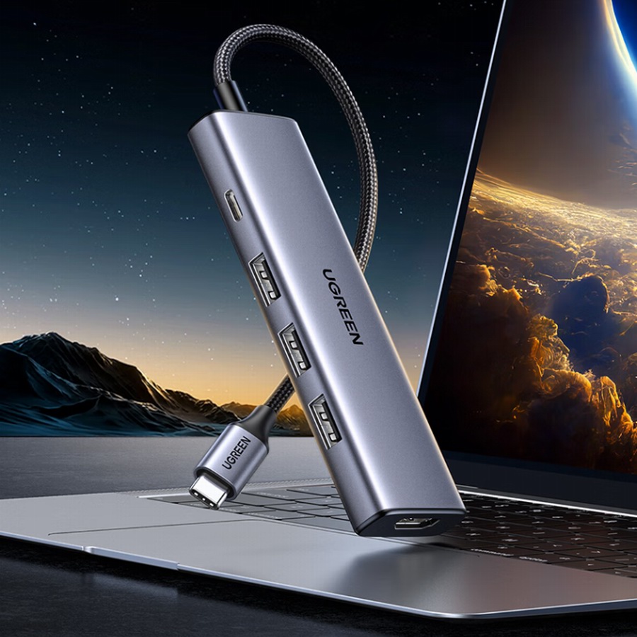 绿联推出5合1 Type-C拓展坞，100W快充+3 USB-A