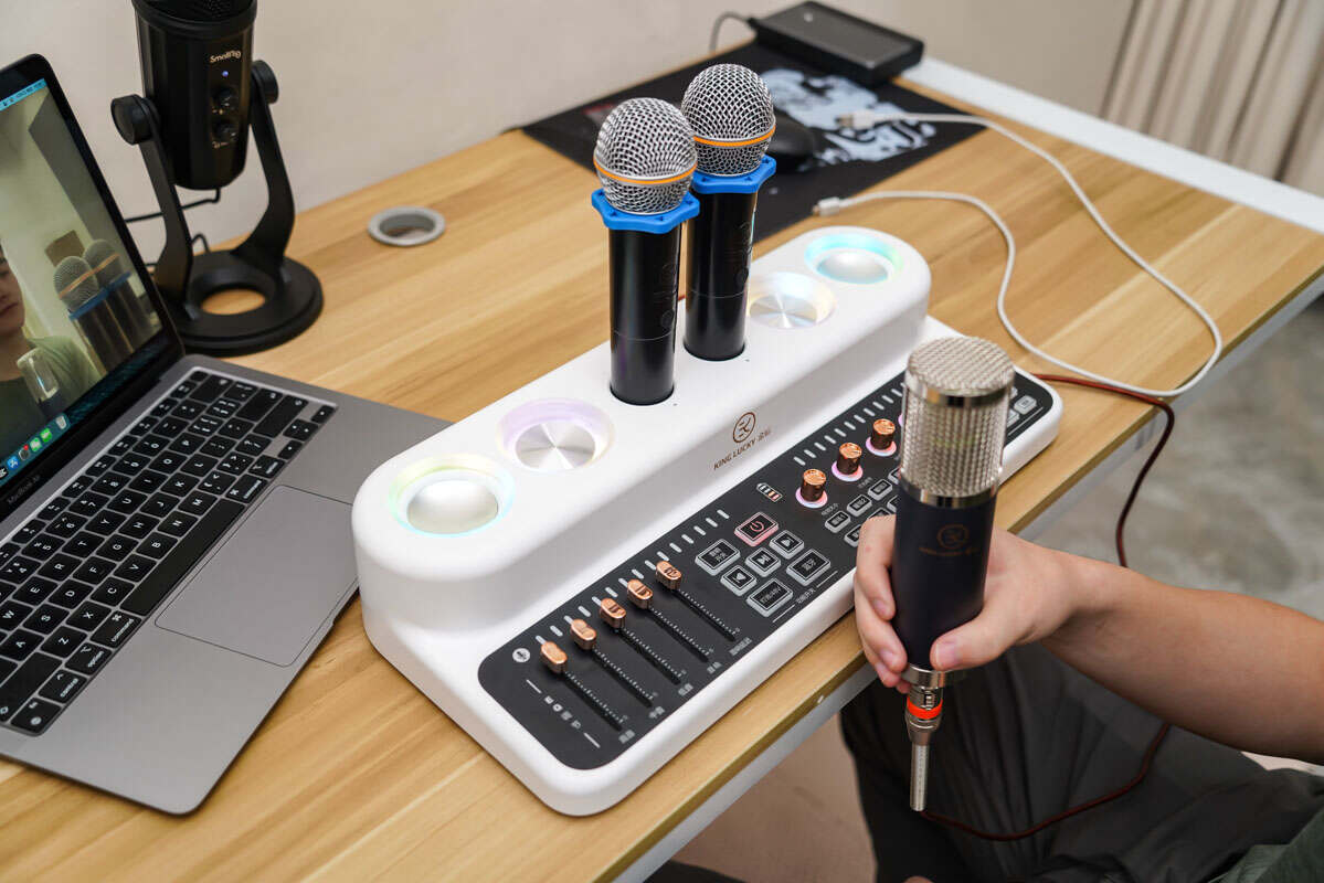 金运声卡音响i19+麦克风M5500，K歌直播两相宜-我爱音频网