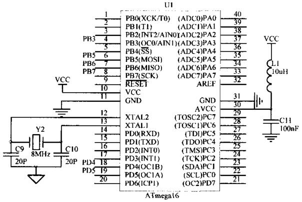 ATmega16外围电路原理图