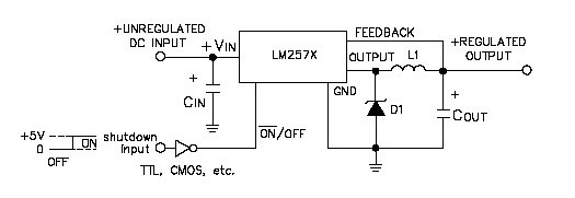 LM2576的工作模式可控电路原理图