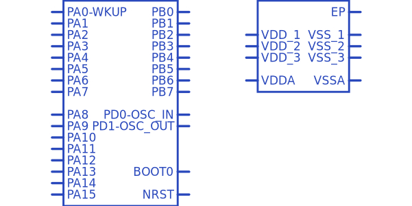 STM32F103TBU7符号