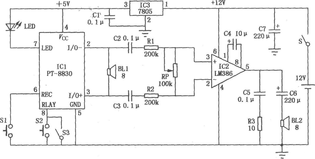 电子吆喝器电路图