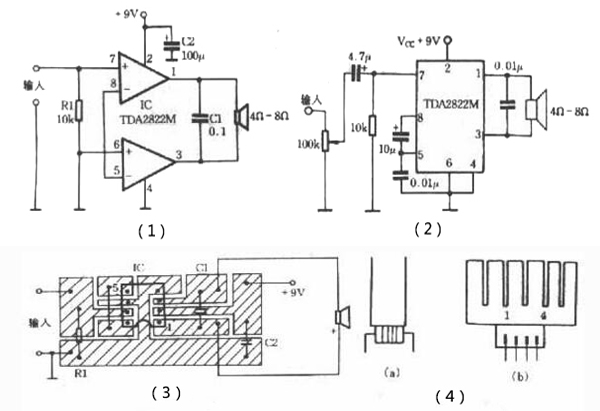TDA2822M功放电路图